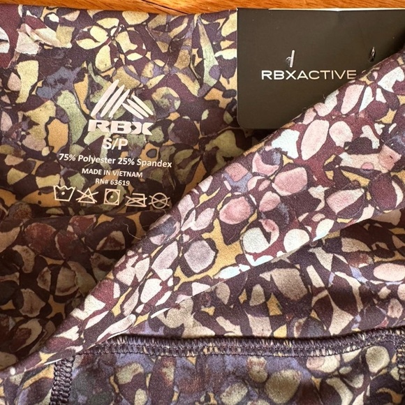 NWT RBX Active Capri Leggings Blue and Purple Floral Pattern High Waisted Small - Picture 3 of 7